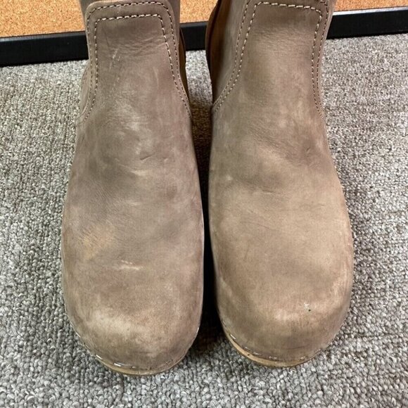 Swedish Hasbeens Zip It Emy Clog Boots Taupe Size EU 37 / US 7 - Neutral Cottage - Picture 2 of 9